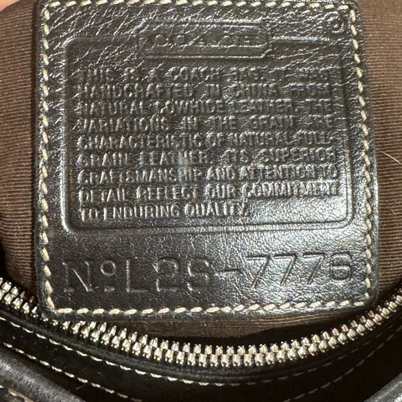 Coach Black Leather Shoulder Tote with White Contrast Stitching L2S-7776 - Picture 5 of 16